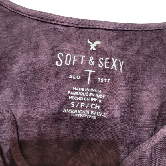 American Eagle Tie-Dye Bell Sleeve Wrap Top Purple Y2K Fairy Boho‎ Whimsygoth - Picture 4 of 9